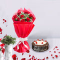 Express Love - 8 Red Roses with Black Forest Cake