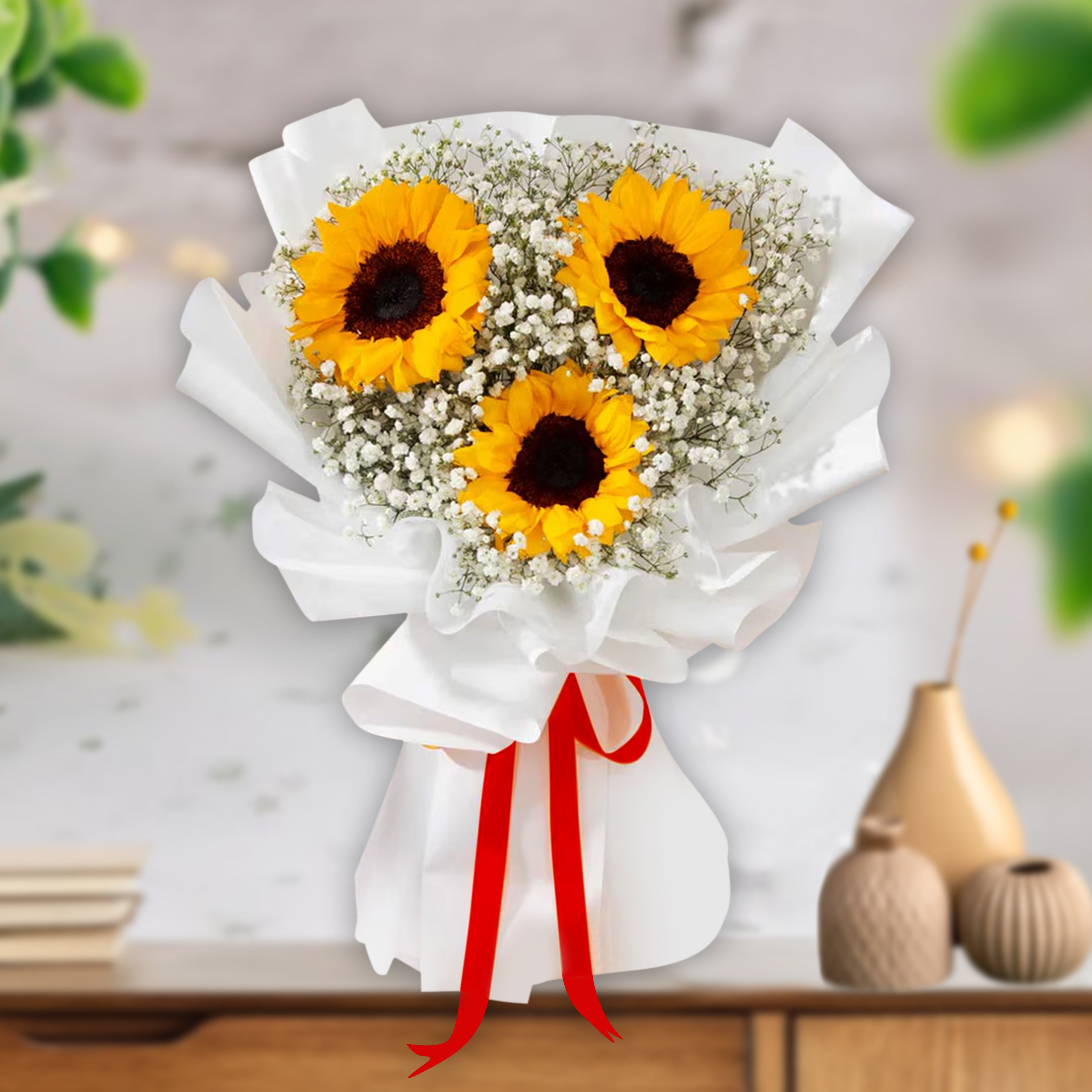 Sunshine Trio - 3 Sunflowers Bouquet