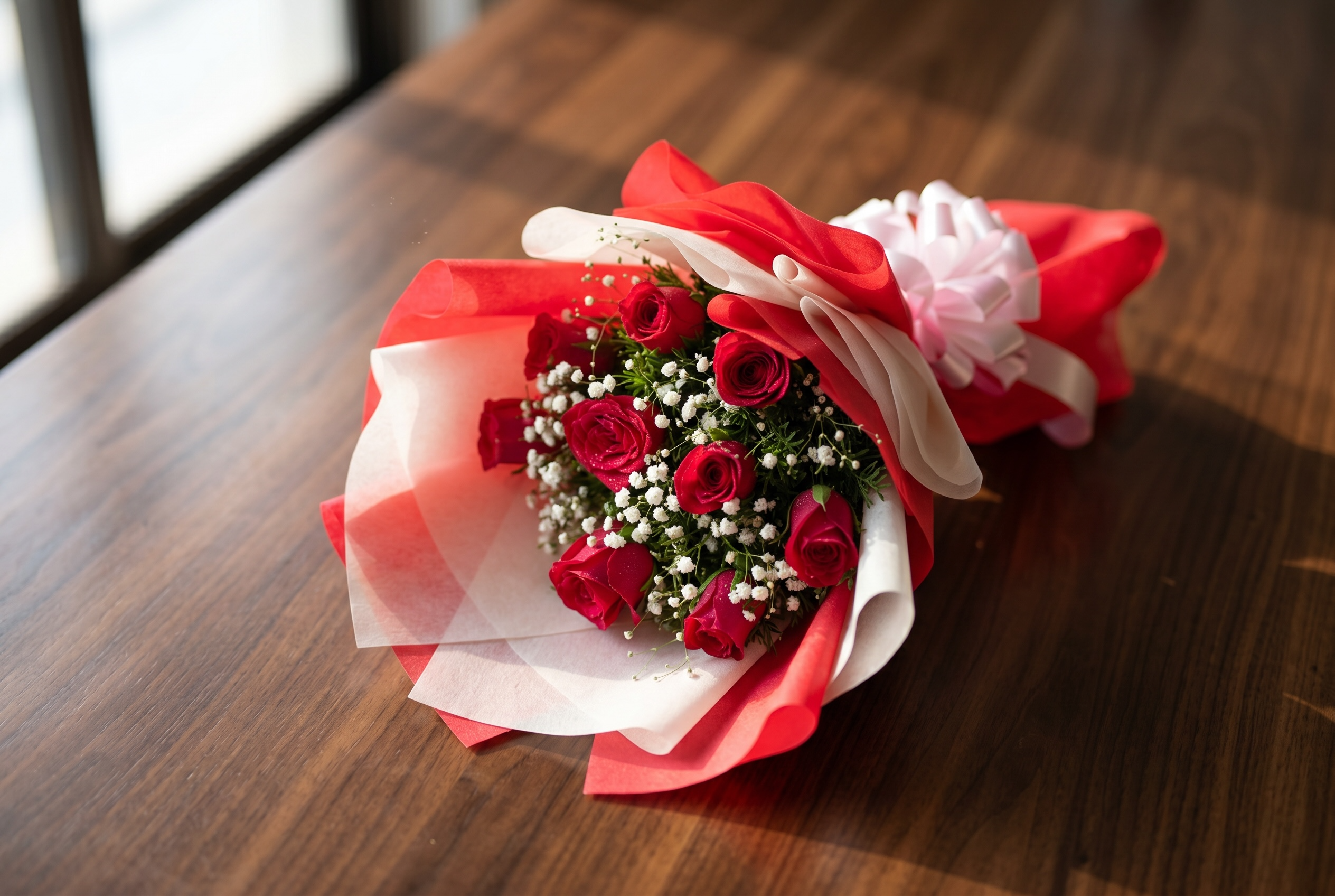 Pure Love – 10 Red Roses Bouquet