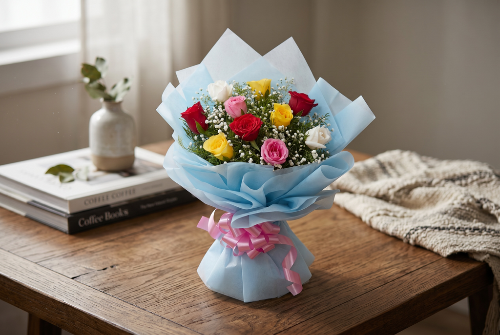 Delightful Mixed Roses Bouquet