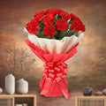 Crimson Charm - 8 Red Carnations Bouquet
