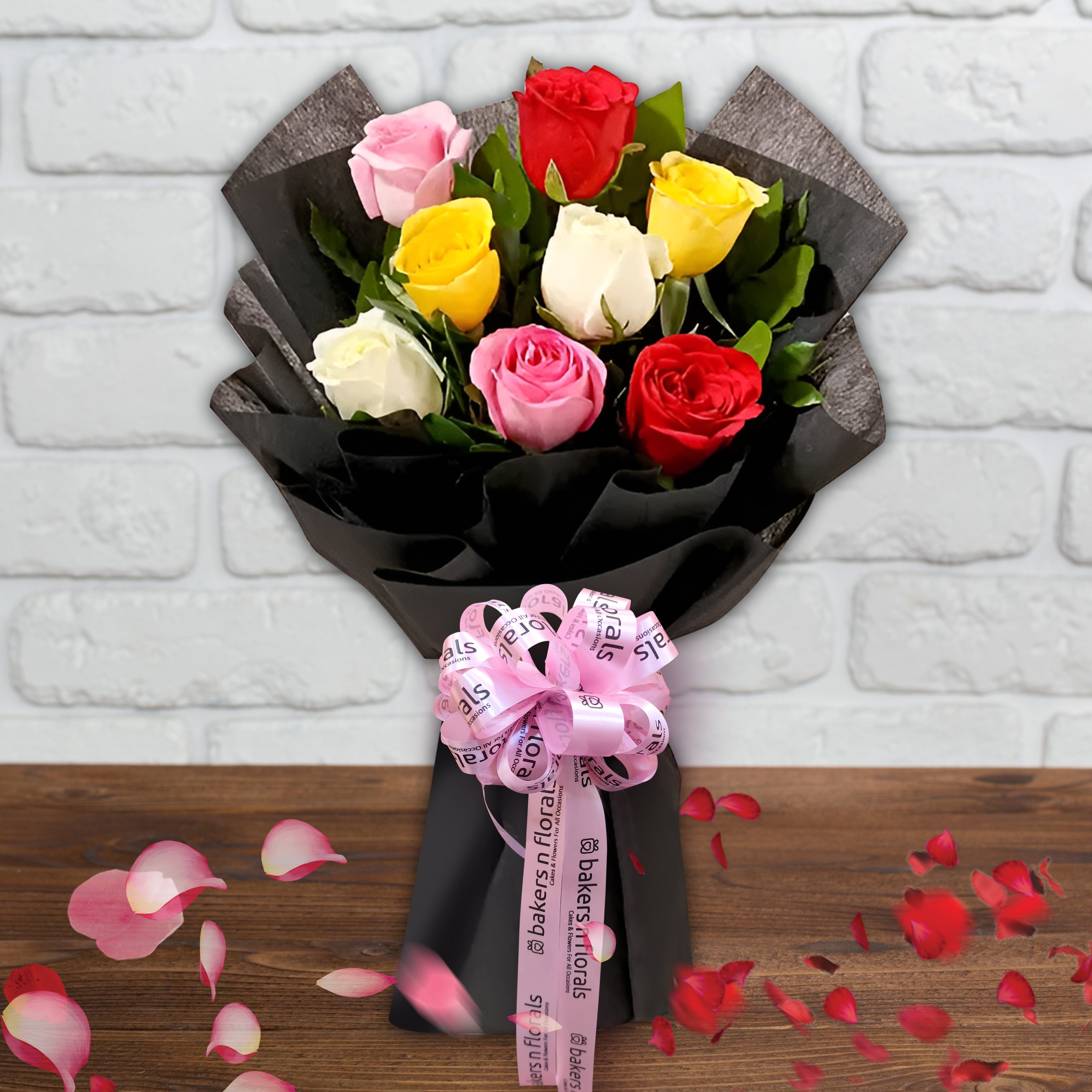 Colorful Mixed Roses Bouquet