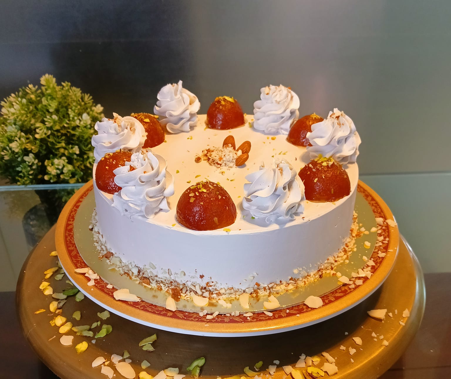 Gulab Jamun Cake Eggless