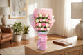 Soft Elegance – 10 Pink & 10 White Roses Bouquet