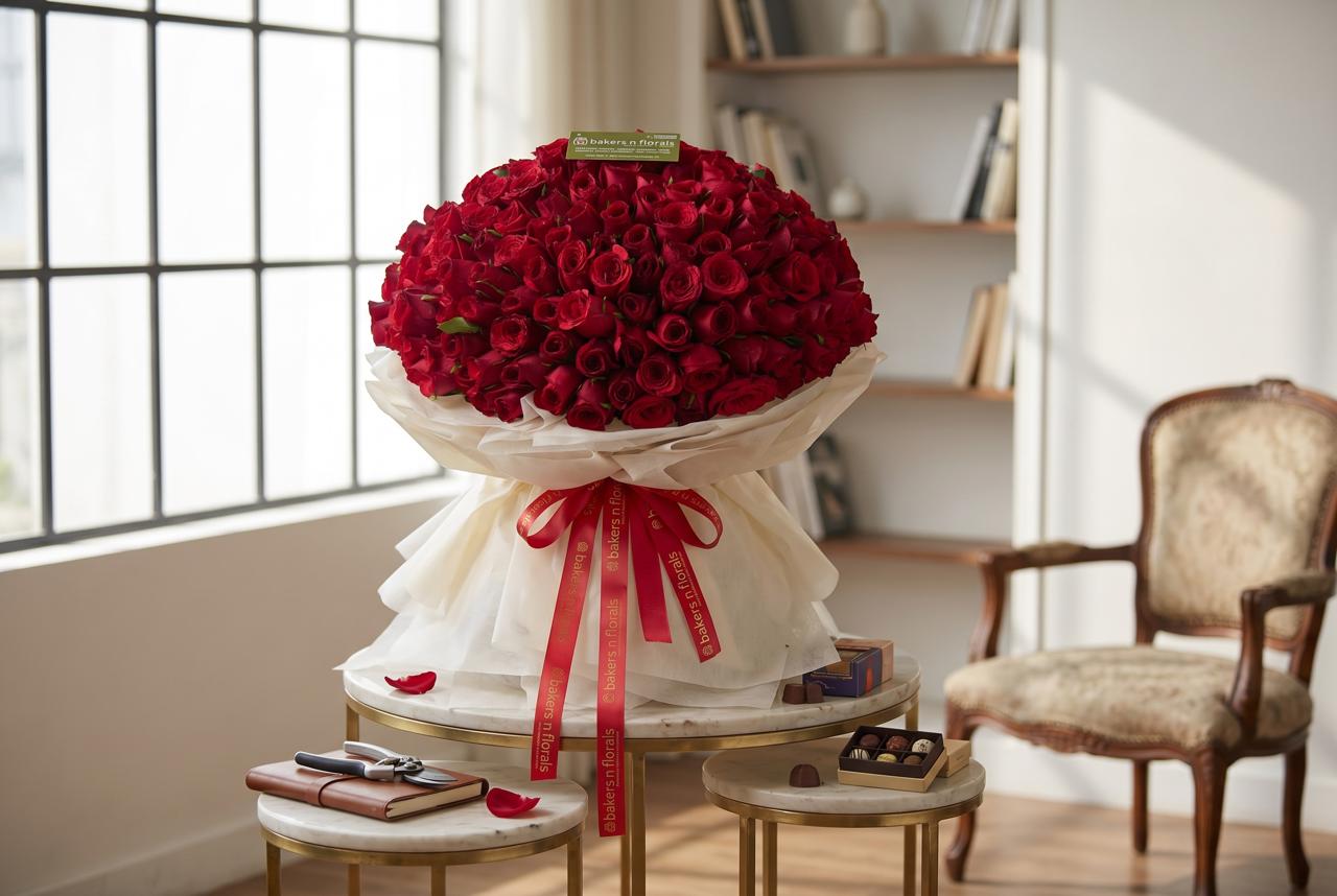 Century of Love - 100 Red Roses Bouquet