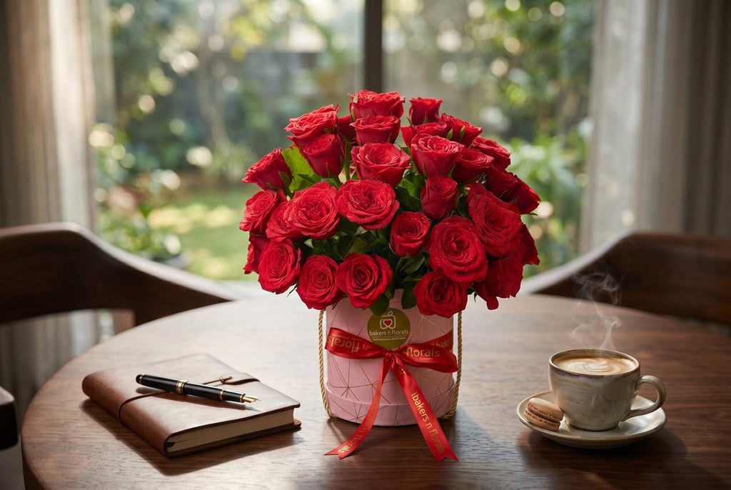 Luxe 50 Red Roses Box Arrangement