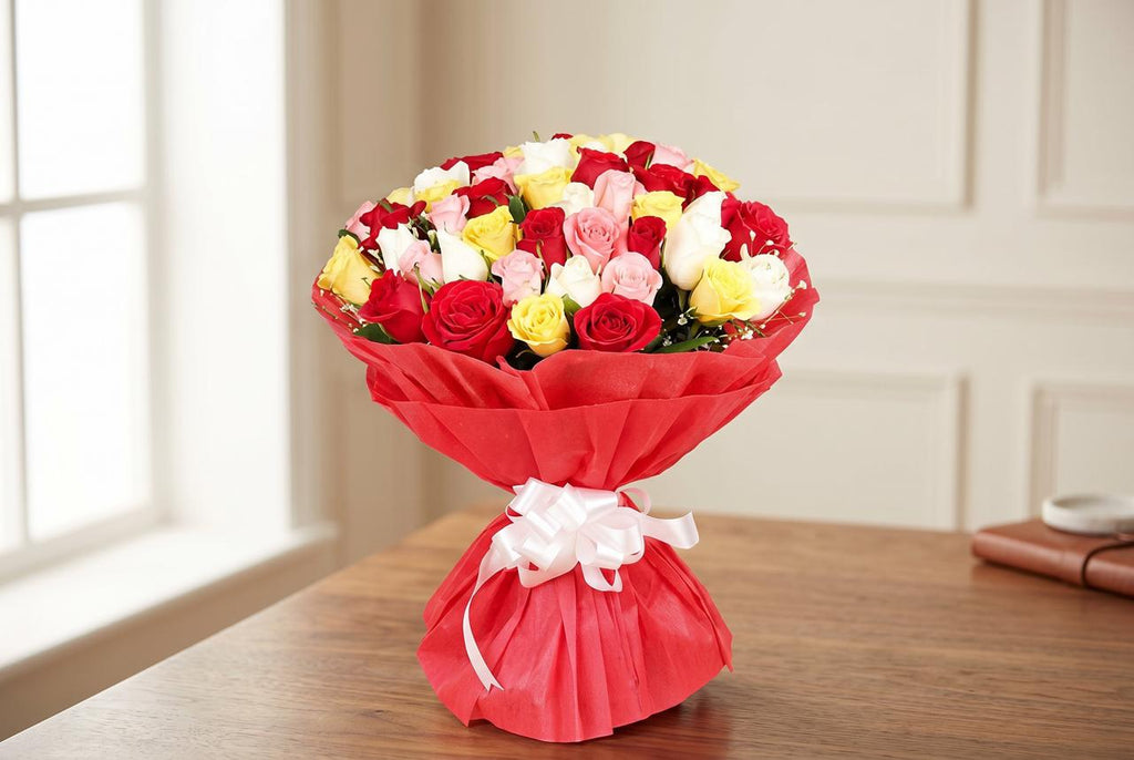 Majestic 100 Mixed Roses Bouquet