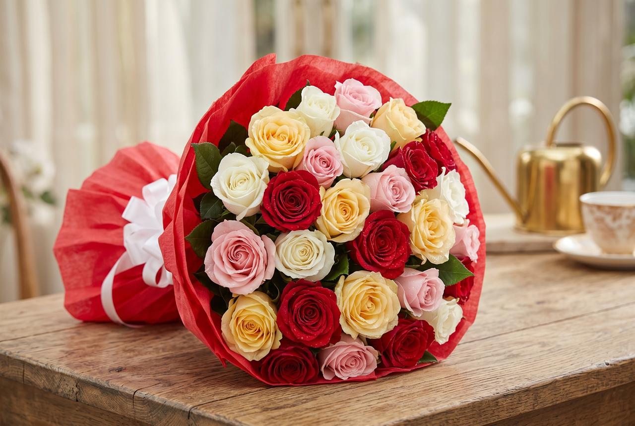 Twenty Blooms - 20 Premium Mixed Roses Bouquet