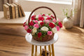 Blushing Basket - 20 Mixed Roses Arrangement