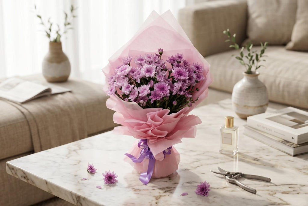 Pink Charm - 8 Stem Chrysanthemum Bouquet