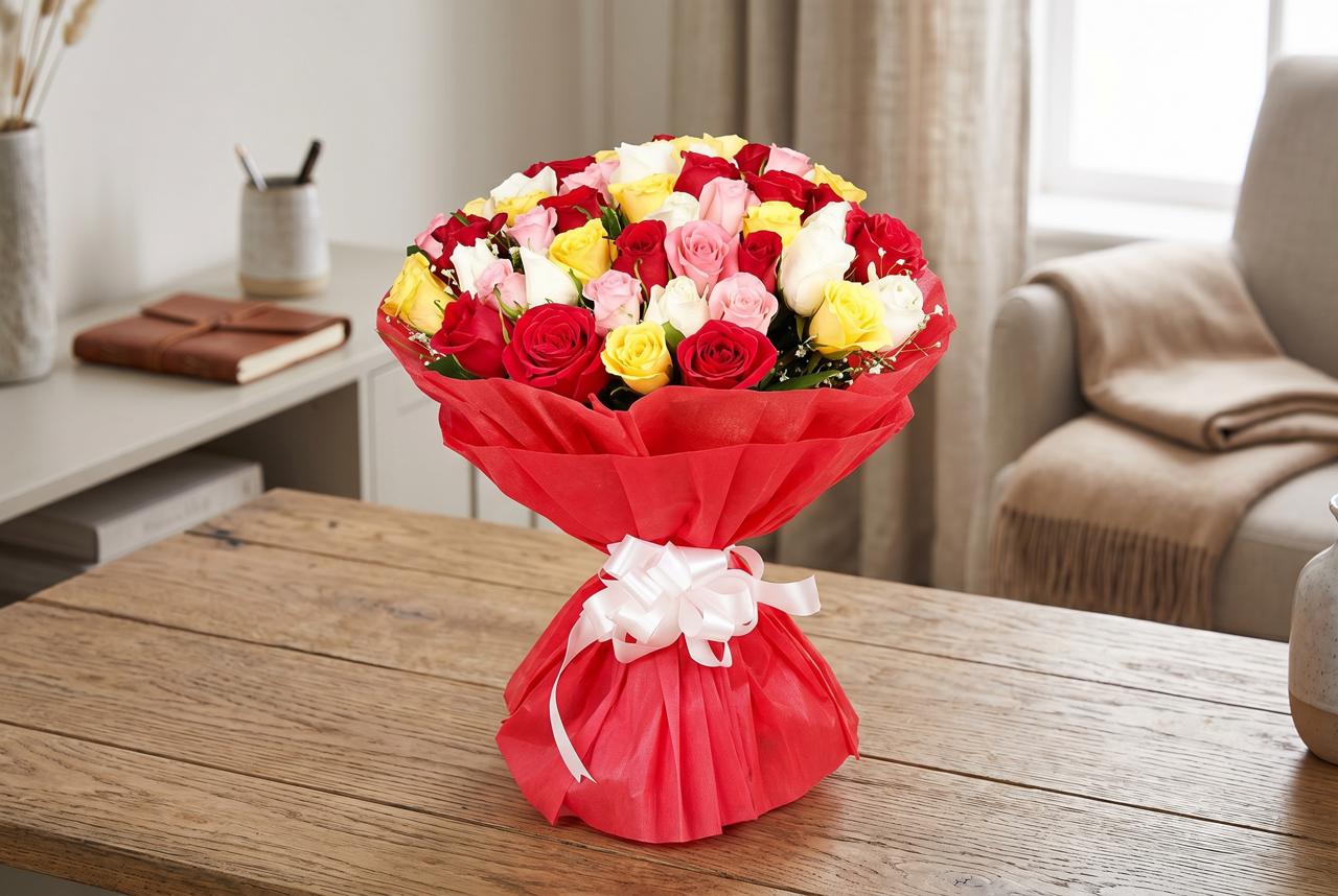 Majestic 100 Mixed Roses Bouquet