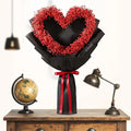 Crimson Passion - Red Gypsophila Heart Arrangement