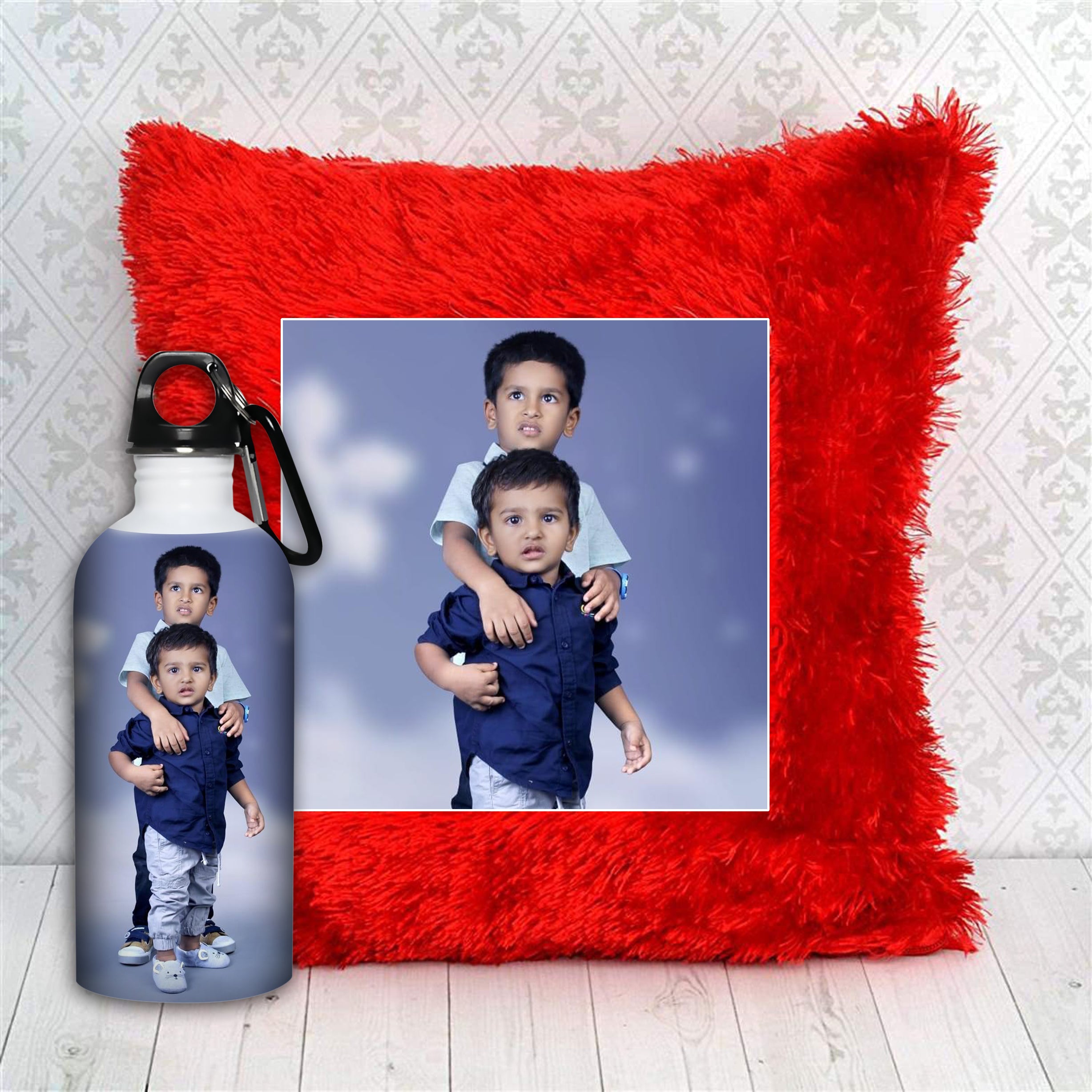 Personalized Memories - Customized Pillow & Bottle Printing Combo
