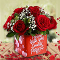 Forever With You - 10 Red Roses in Glass Vase