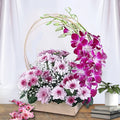 Garden of Love - Pink Daisy & Orchid Wooden Box