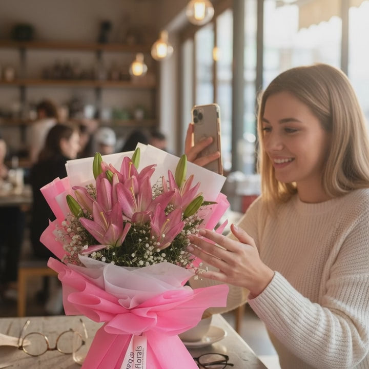 Forever Yours - Pink Lily Bouquet