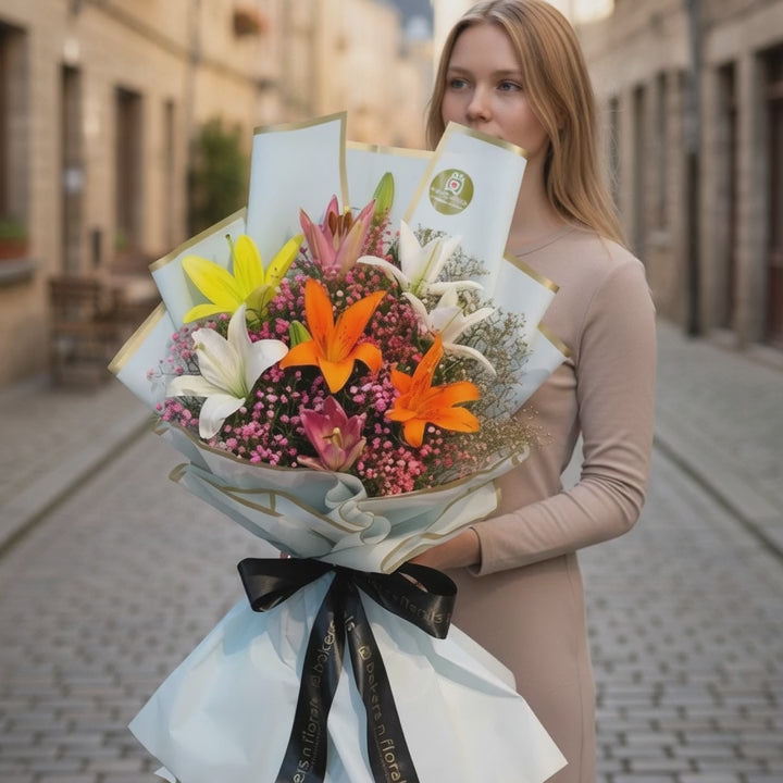 Luxe Mixed Lilies Bouquet