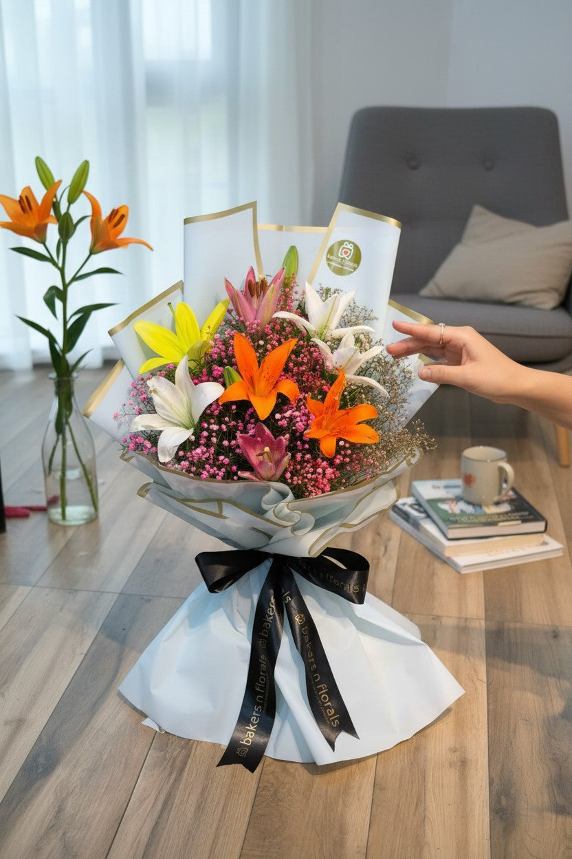 Luxe Mixed Lilies Bouquet