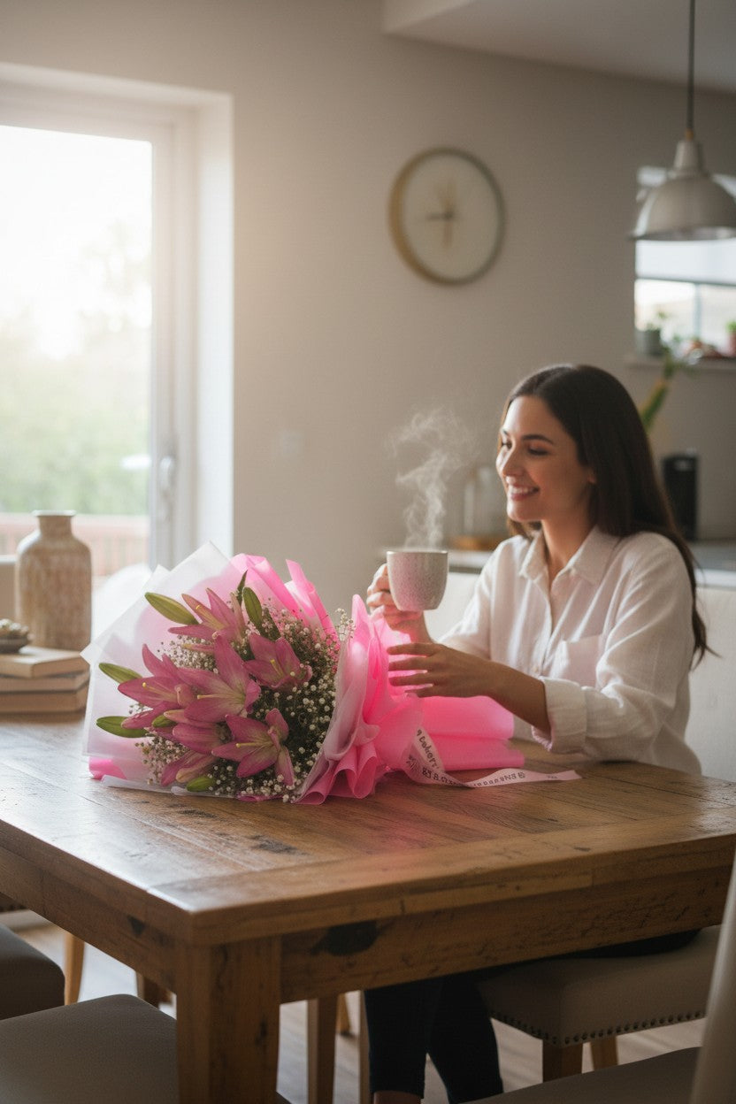 Forever Yours - Pink Lily Bouquet