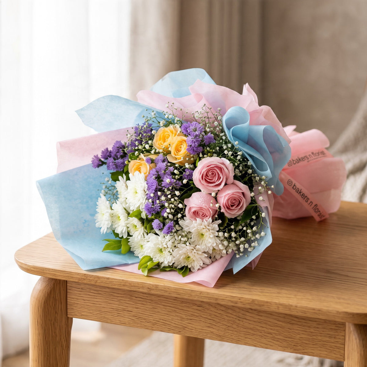 Pastel Harmony Rose & Daisy Bouquet
