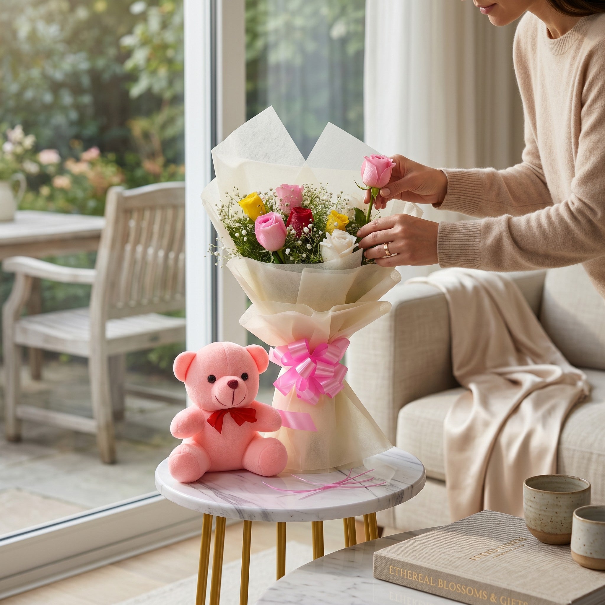 Roses & Teddy Love Combo