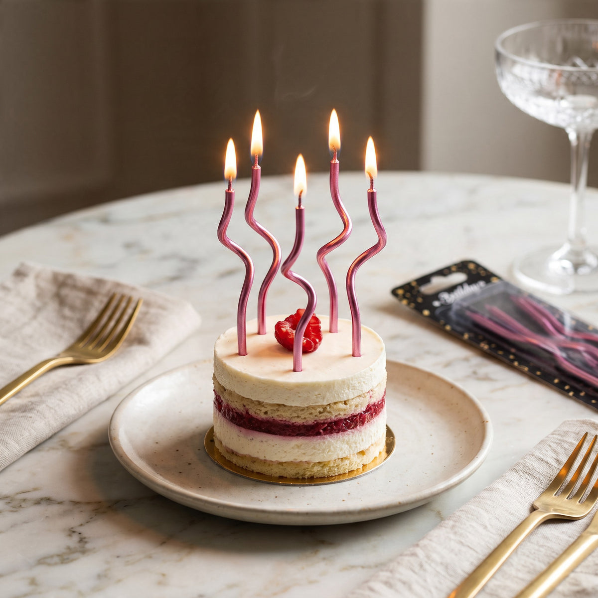 Pink Spiral Cake Candles Pack