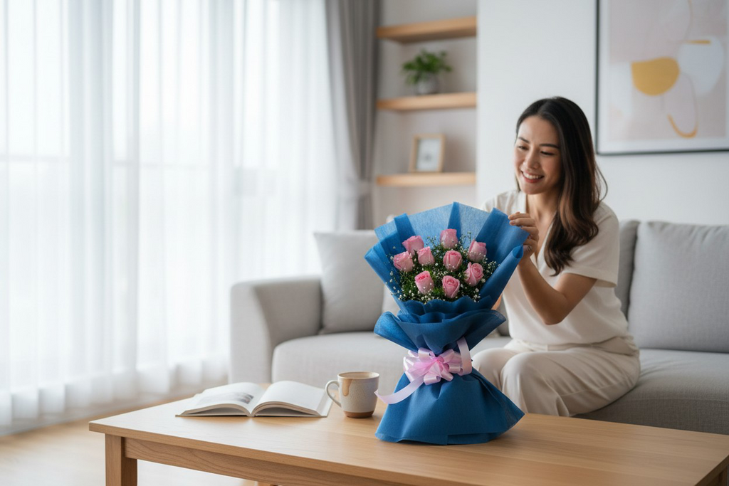 10 Gorgeous Pink Roses Bouquet