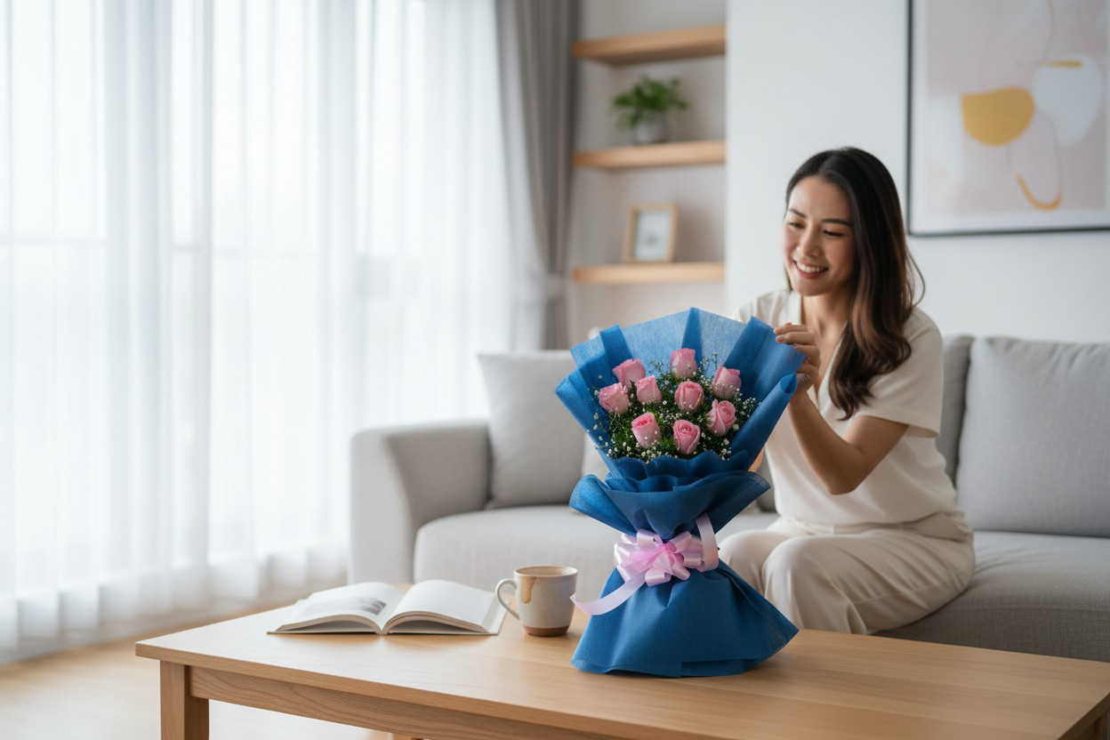 10 Gorgeous Pink Roses Bouquet