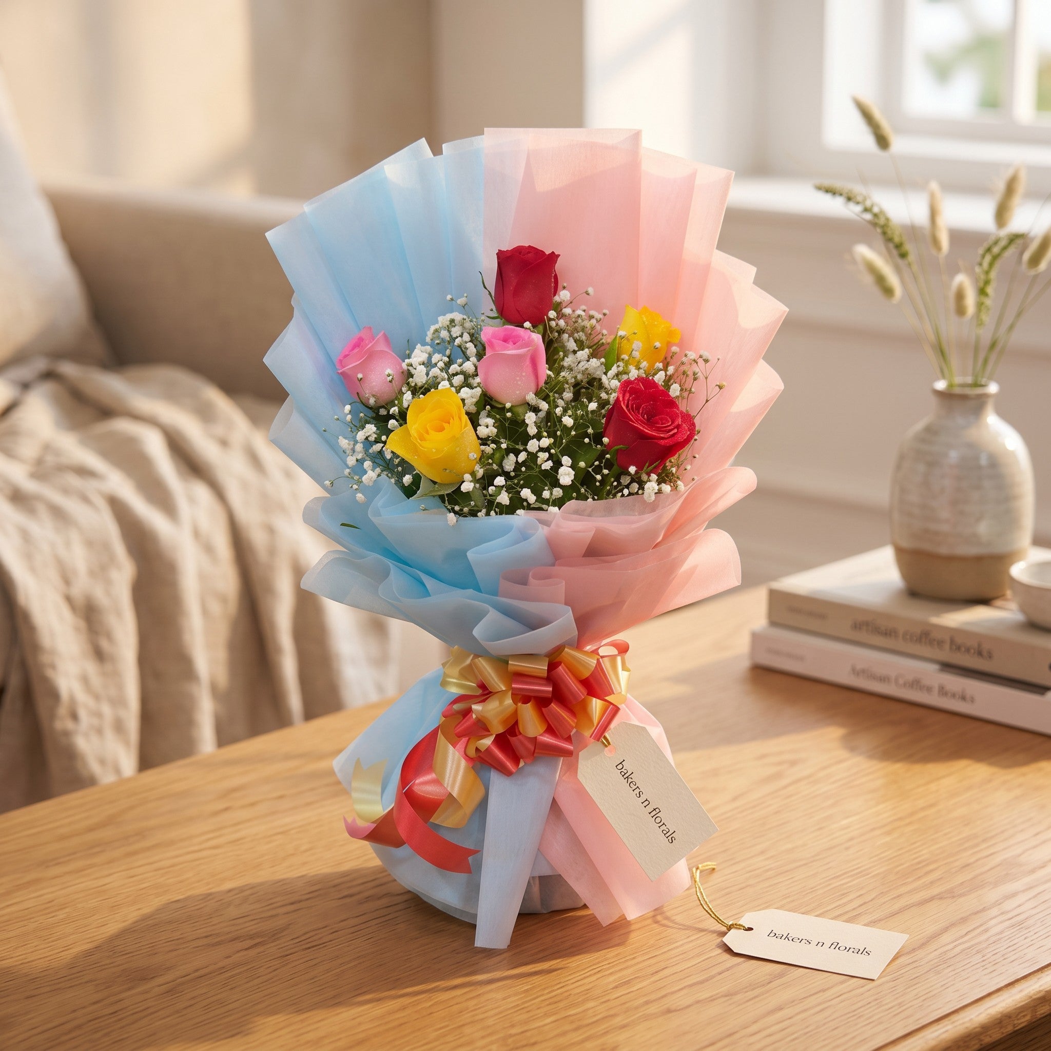Gorgeous 6 Mixed Roses Bouquet