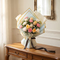 Golden Blush Roses & Carnations Bouquet