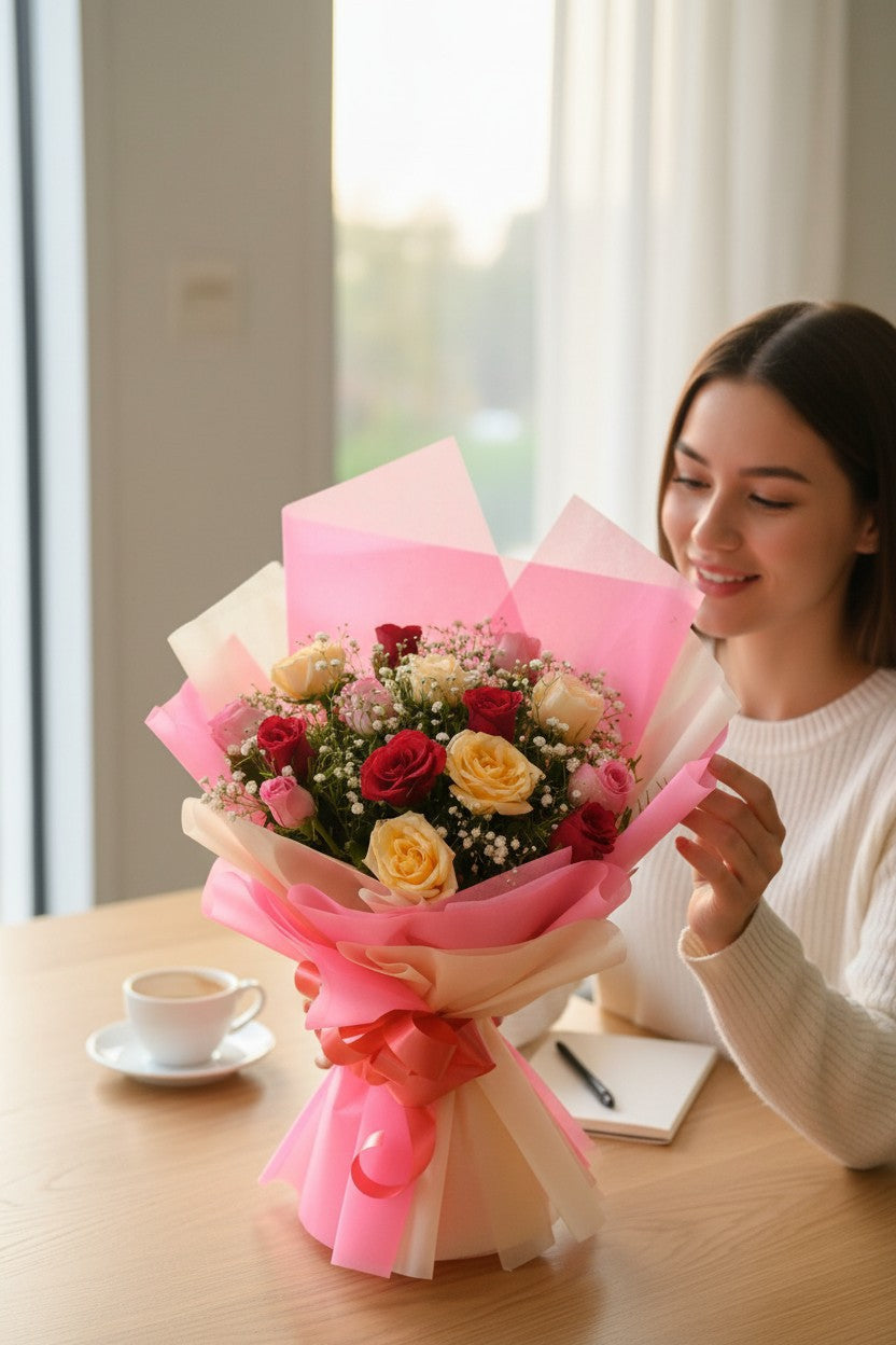 Luxe Mixed Roses Bouquet