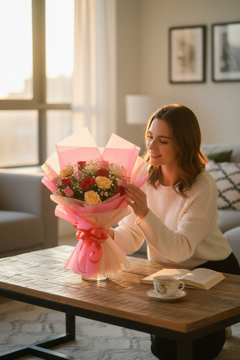 Luxe Mixed Roses Bouquet