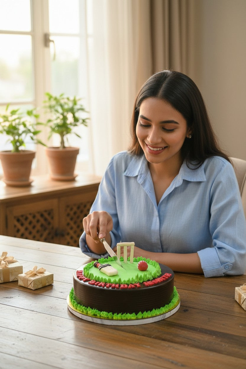 Cricket Theme Cake