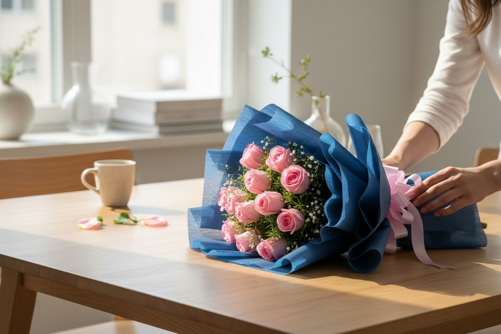 10 Gorgeous Pink Roses Bouquet
