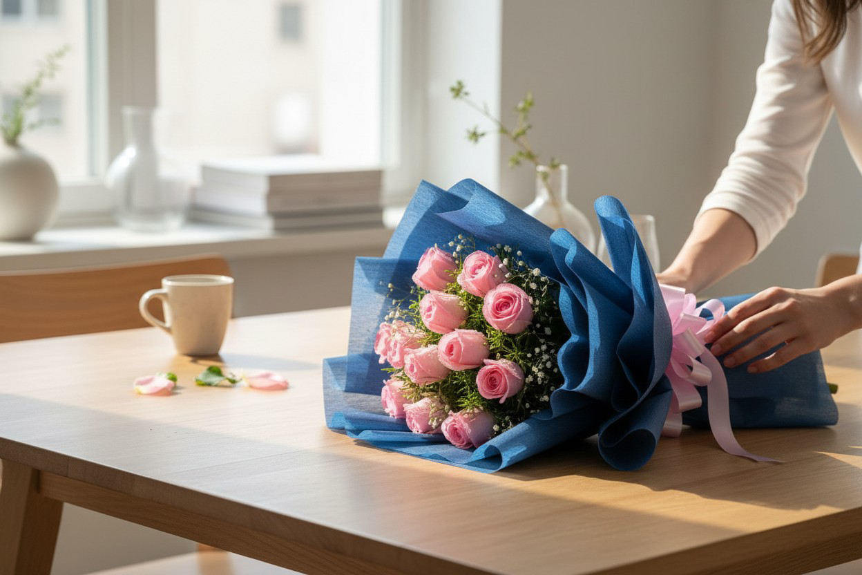 10 Gorgeous Pink Roses Bouquet