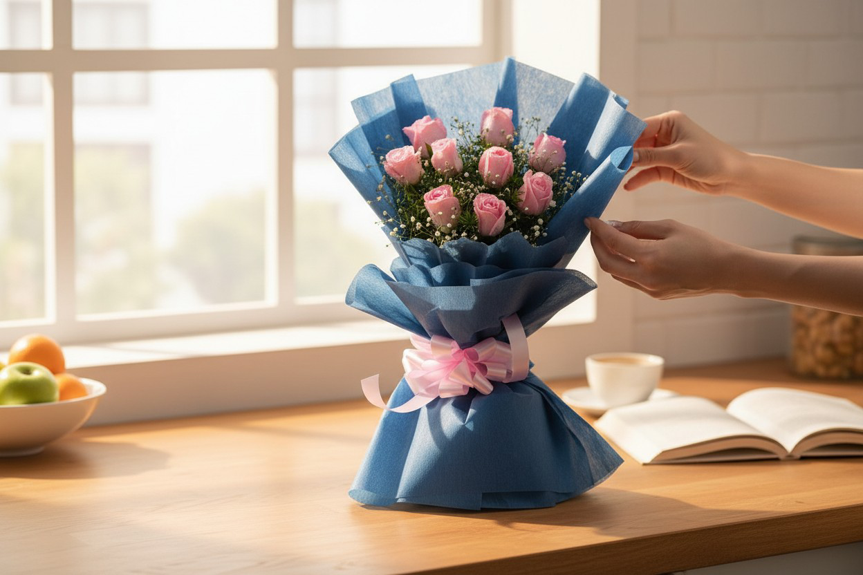 10 Gorgeous Pink Roses Bouquet