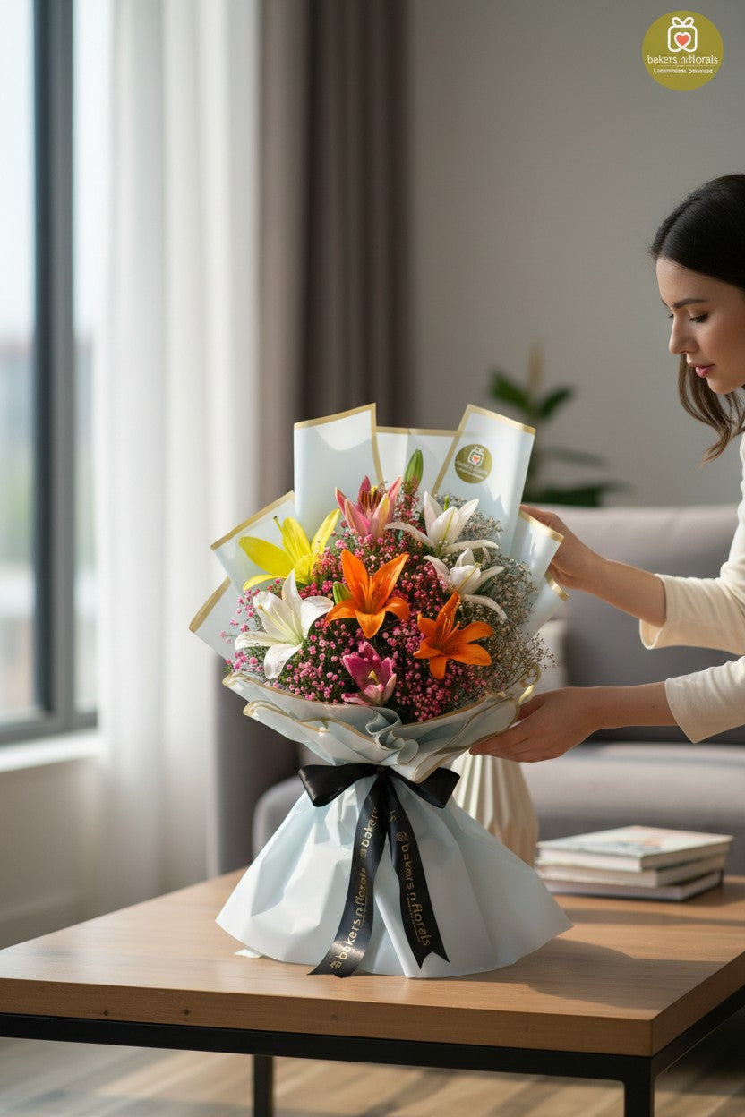 Luxe Mixed Lilies Bouquet