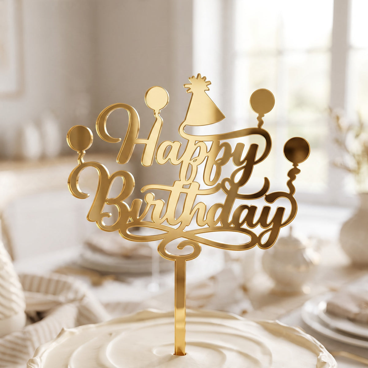 Happy Birthday Acrylic Cake Topper