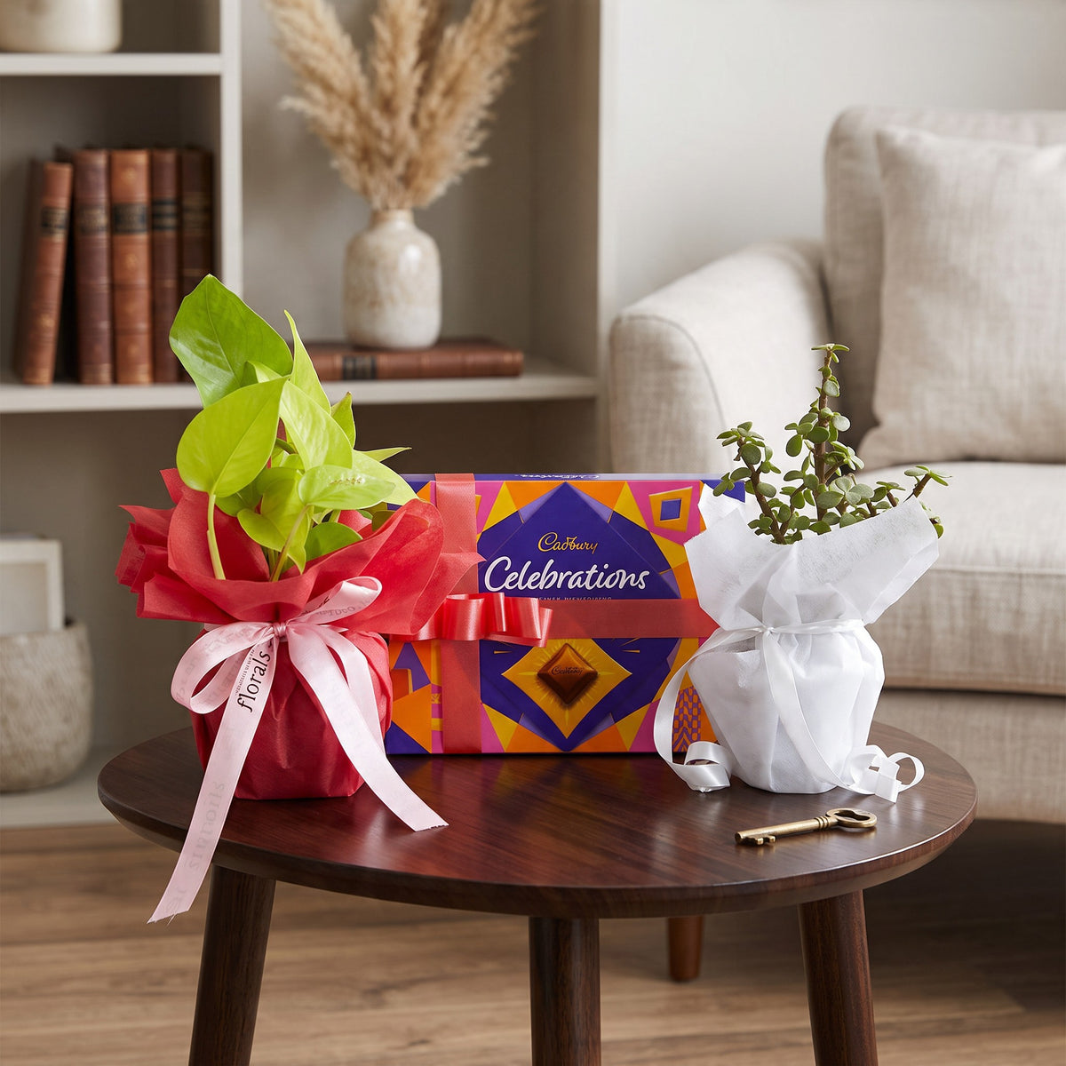 Green Wishes Money & Jade Plant Chocolate Combo