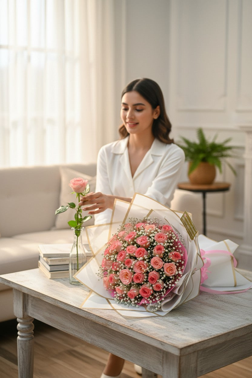 Grand Romance –  Premium Jumilia Roses Bouquet