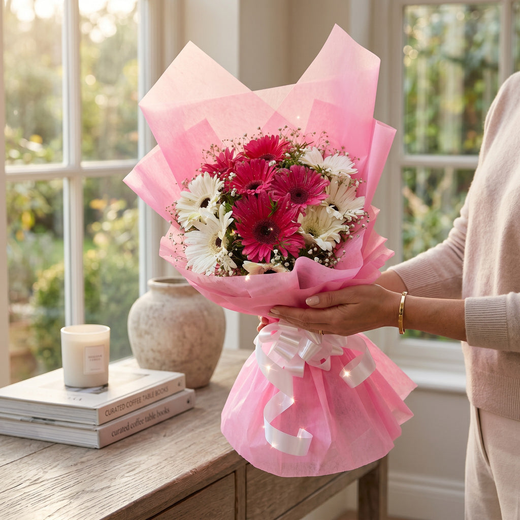 Sweet Mix – Pink & White Gerbera Bouquet