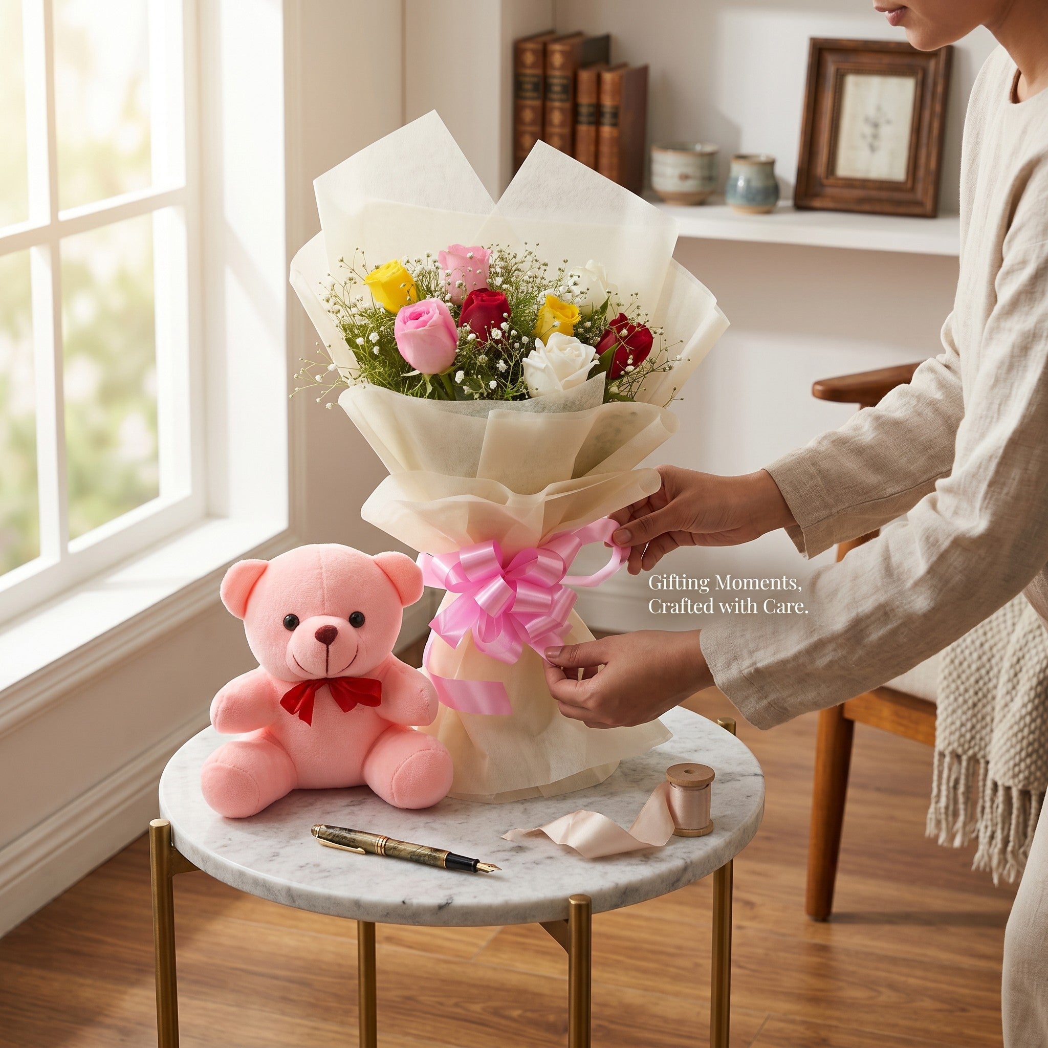 Roses & Teddy Love Combo