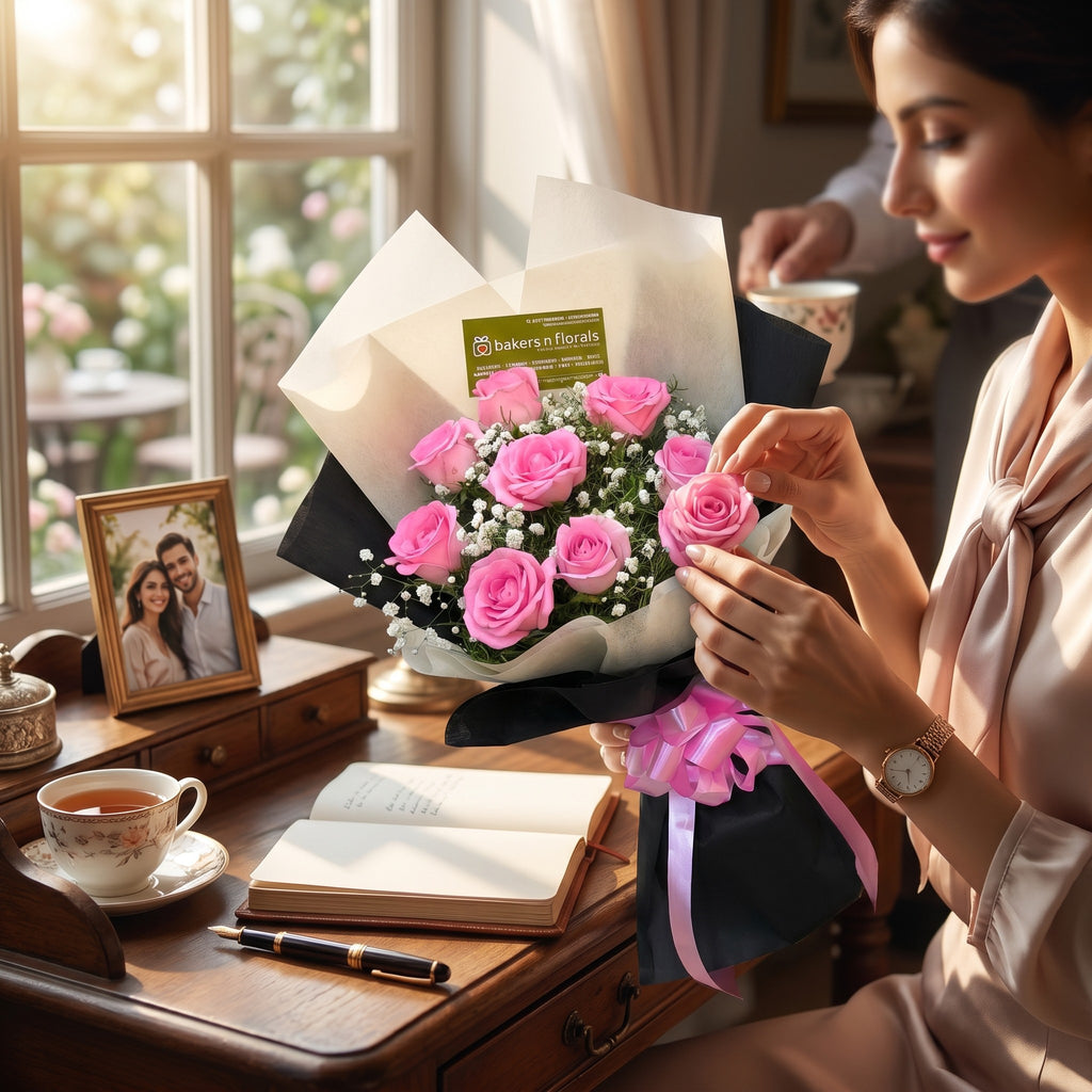 Pink Bliss -Fresh Pink Rose Bouquet