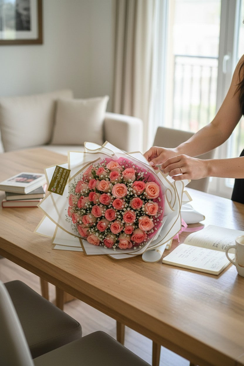 Grand Romance –  Premium Jumilia Roses Bouquet