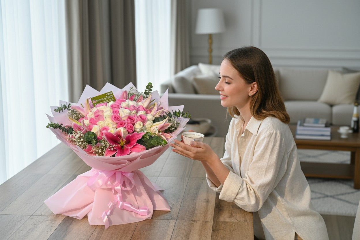 Blush & Bloom Premium Bouquet