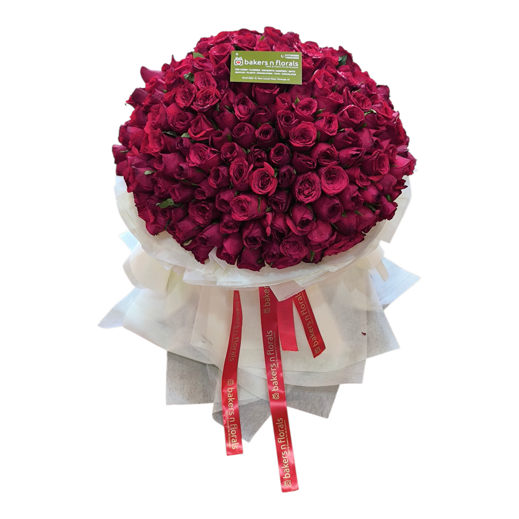 Opulent 200 Premium Red Roses Bouquet