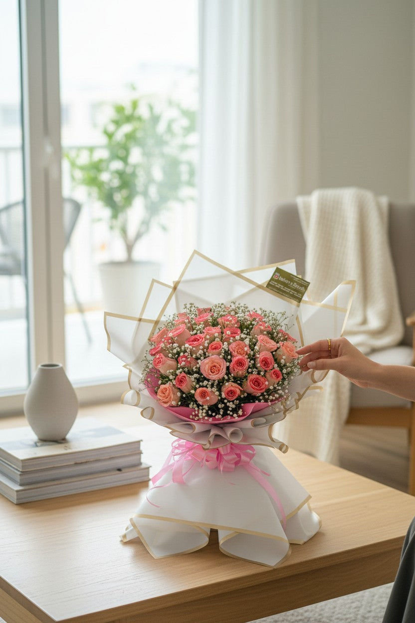 Grand Romance –  Premium Jumilia Roses Bouquet