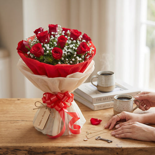 Classic Romance - 10 Red Roses Bouquet