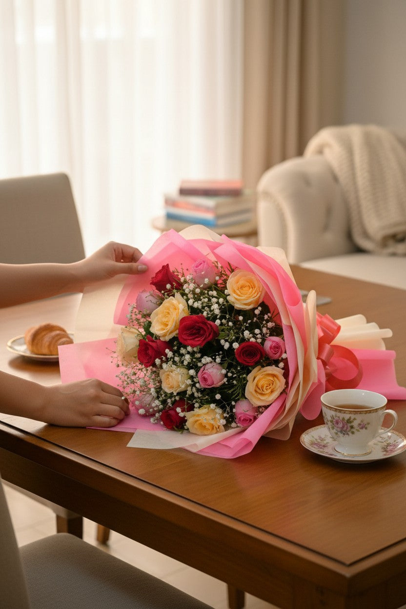 Luxe Mixed Roses Bouquet