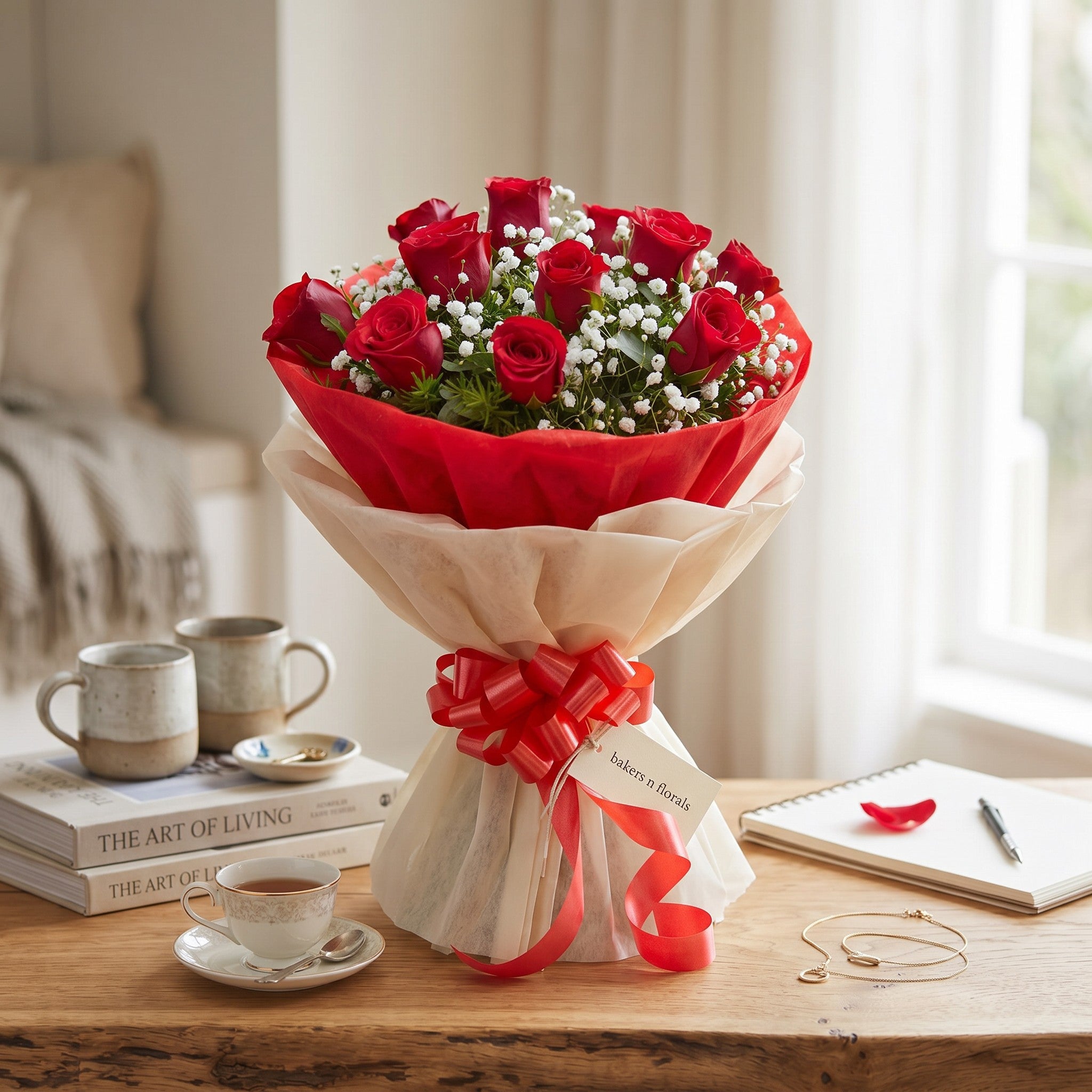 Classic Romance - 10 Red Roses Bouquet